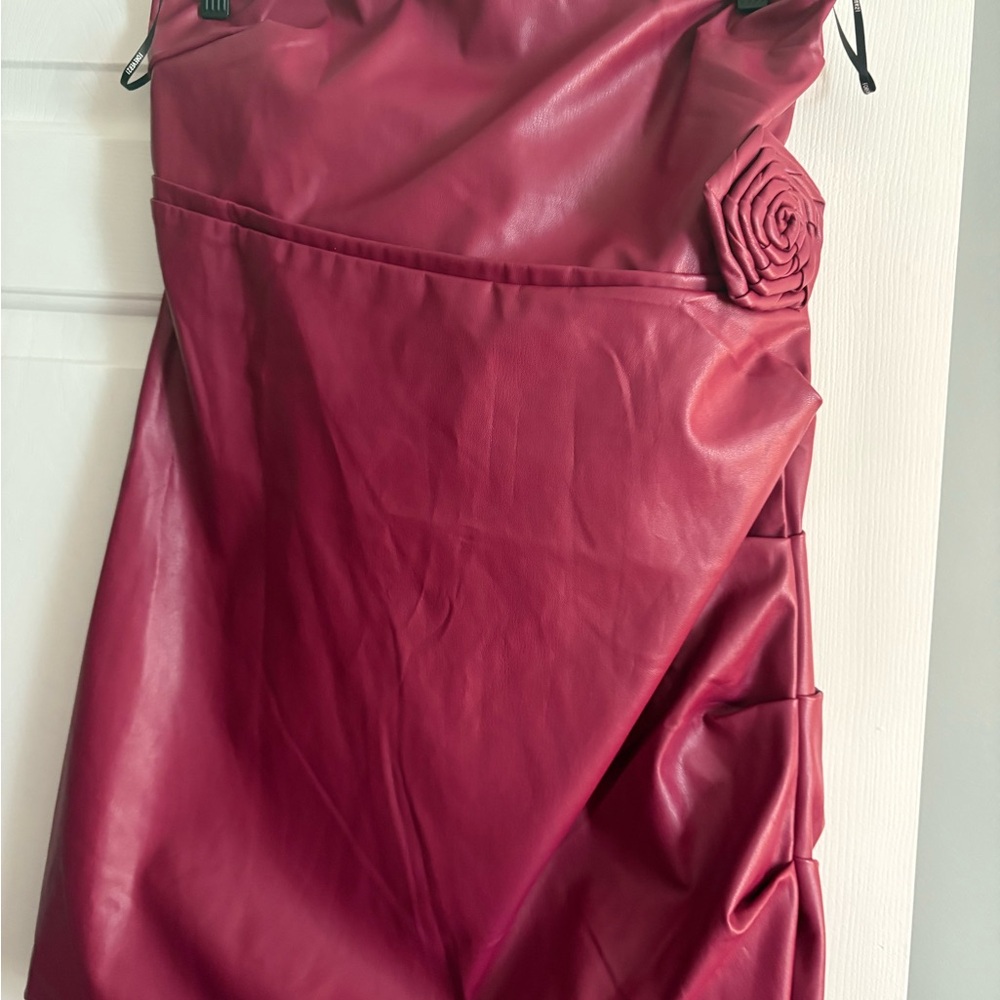 Forever 21 Burgundy Rosette Mini Dress